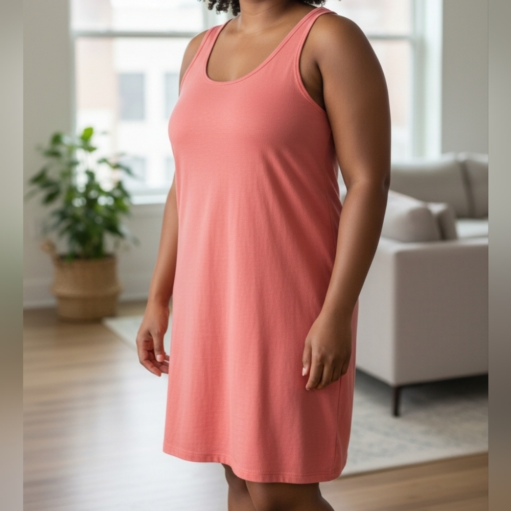 NWT A New Day Coral Sleeveless Cotton Blend Dress Size 24W